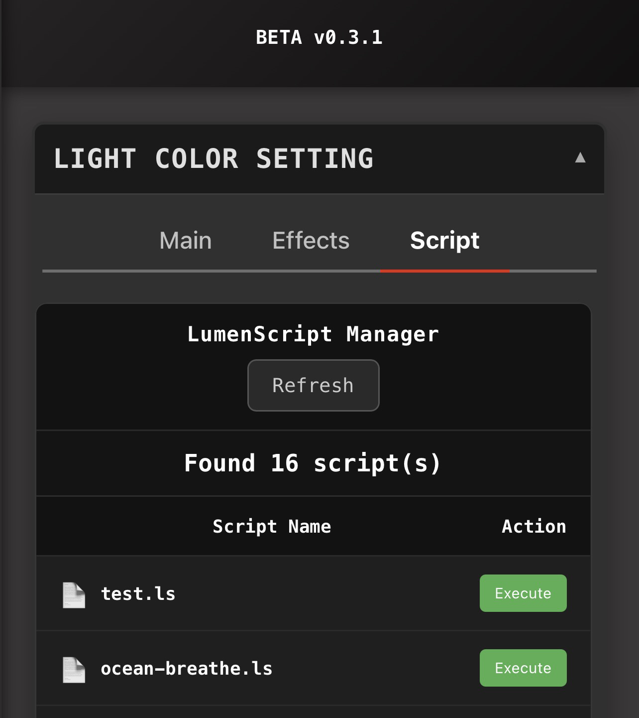 LumenScript WebUI